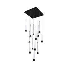 Load image into Gallery viewer, Quill Square LED Multi Pendant Light in Black (13-Light).

