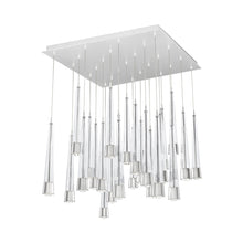 Load image into Gallery viewer, Quill Square LED Multi Pendant Light in Chrome (25-Light).
