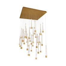 Load image into Gallery viewer, Quill Square LED Multi Pendant Light in Aged Brass (41-Light).
