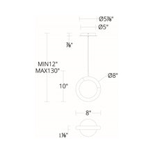 Load image into Gallery viewer, Ringlet LED Pendant Light - line drawing.

