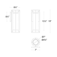 Load image into Gallery viewer, Roslyn Outdoor LED Wall Light - line drawing.
