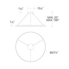 Load image into Gallery viewer, Sirius LED Pendant Light - line drawing.
