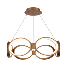 Load image into Gallery viewer, Solitaire LED Pendant Light in Aged Brass.
