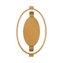 Load image into Gallery viewer, Solitaire LED Wall Light in Aged Brass.
