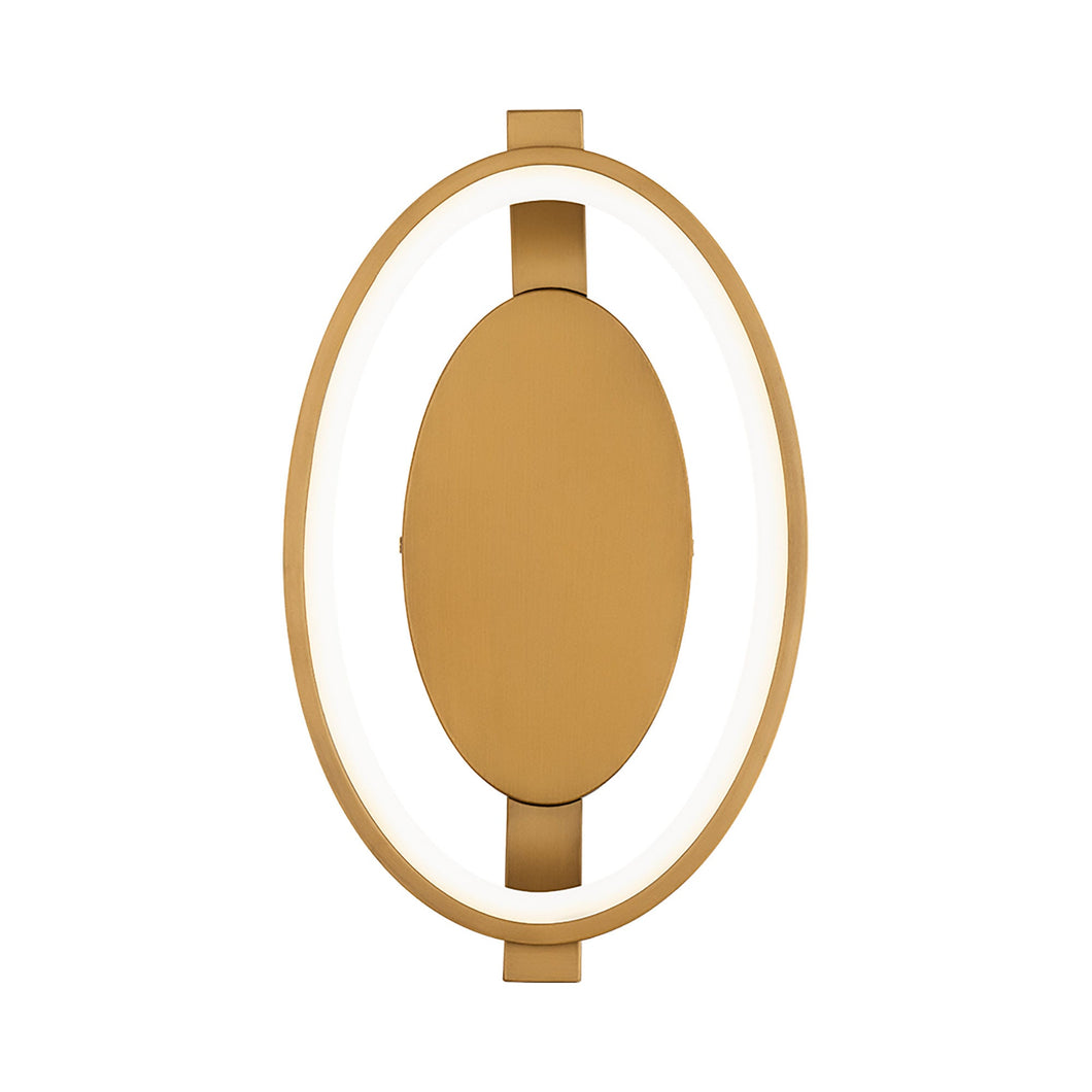 Solitaire LED Wall Light in Aged Brass.