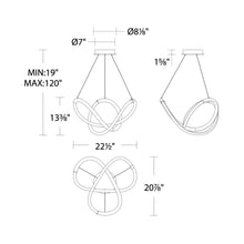 Load image into Gallery viewer, Solo LED Pendant Light - line drawing.

