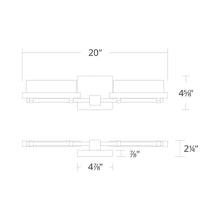 Load image into Gallery viewer, Two Fold LED Bath Wall Light - line drawing.
