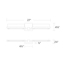 Load image into Gallery viewer, Two Fold LED Bath Wall Light - line drawing.
