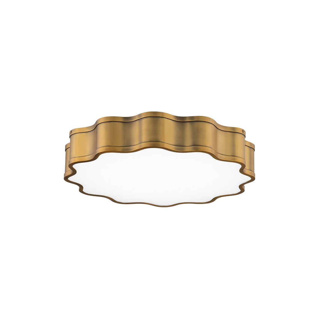 Vaughan LED Flush Mount Ceiling Light in Aged Brass (Small).