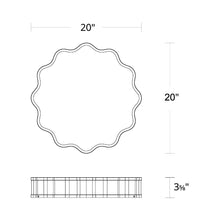 Load image into Gallery viewer, Vaughan LED Flush Mount Ceiling Light - line drawing.
