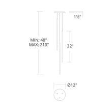Load image into Gallery viewer, Viggo Round LED Multi Pendant Light - line drawing.
