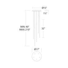 Load image into Gallery viewer, Viggo Round LED Multi Pendant Light - line drawing.
