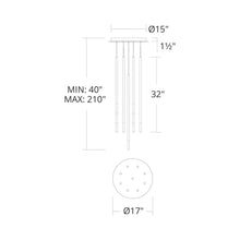 Load image into Gallery viewer, Viggo Round LED Multi Pendant Light - line drawing.
