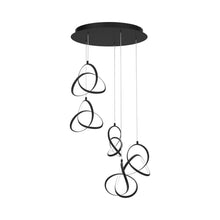 Load image into Gallery viewer, Vornado LED Multi Pendant Light in Black (5-Light).
