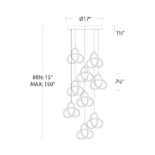 Load image into Gallery viewer, Vornado LED Multi Pendant Light - line drawing.
