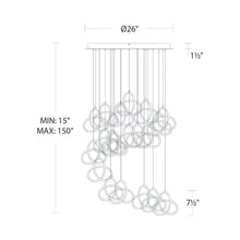 Load image into Gallery viewer, Vornado LED Multi Pendant Light - line drawing.
