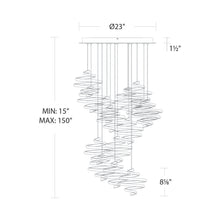 Load image into Gallery viewer, Whirl LED Multi Pendant Light - line drawing.
