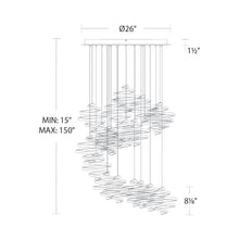 Load image into Gallery viewer, Whirl LED Multi Pendant Light - line drawing.
