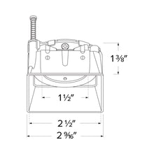 Load image into Gallery viewer, 3&quot; Square Trimless Spackle Frame - line drawing.
