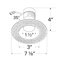 Load image into Gallery viewer, Elco Lighting Pex™ 3&quot; Trimless Smooth Reflector Trim - line drawing.
