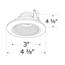 Load image into Gallery viewer, Pex™ 3&quot; Round Adjustable Baffle - line drawing.
