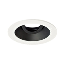 Load image into Gallery viewer, Pex™ 4&quot; Round Adjustable Reflector in Black with White Trim (Clear Glass Lens).
