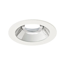 Load image into Gallery viewer, Pex™ 4&quot; Round Adjustable Reflector in Chrome with White Trim (Clear Glass Lens).
