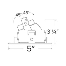 Load image into Gallery viewer, Pex™ 4&quot; Round Adjustable Wall Wash - line drawing.
