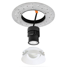 Load image into Gallery viewer, Pex™ 4&quot; Round Trimless Adjustable Baffle Trim in Detail.
