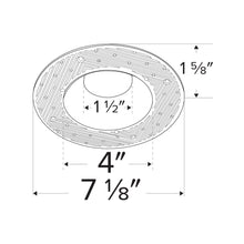 Load image into Gallery viewer, Pex™ 4&quot; Round Trimless Adjustable Smooth Reflector Trim - line drawing.
