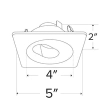 Load image into Gallery viewer, Pex™ 4&quot; Square Adjustable Slot Rotatable Aperture Trim - line drawing.
