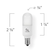 Load image into Gallery viewer, Emeryallen Candelabra Base 120V DTW Mini LED Bulb - line drawing.
