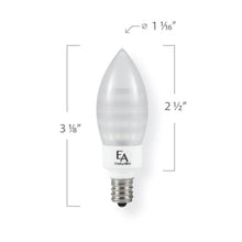 Load image into Gallery viewer, Emeryallen Candelabra Base Amber Mini LED Bulb - line drawing.

