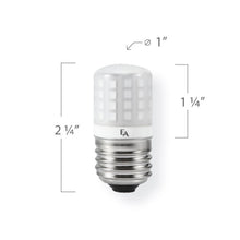 Load image into Gallery viewer, Emeryallen E26 Squatty Base 120V Amber Mini LED Bulb - line drawing.
