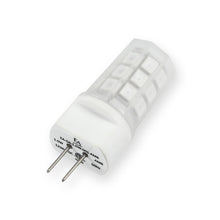 Load image into Gallery viewer, Emeryallen G4 Bi Pin Base 12V Amber Mini LED Bulb in Detail.
