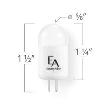 Load image into Gallery viewer, Emeryallen G4 Bi Pin Base 12V COB Mini LED Bulb - line drawing.
