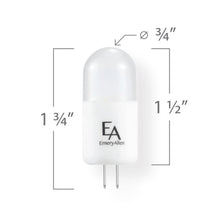 Load image into Gallery viewer, Emeryallen G4 Bi Pin Base 12V COB Mini LED Bulb - line drawing.
