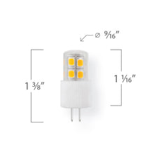 Load image into Gallery viewer, Emeryallen G4 Bi Pin Base 12V Mini LED Bulb - line drawing.
