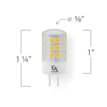 Load image into Gallery viewer, Emeryallen G4 Bi Pin Base 12V Mini LED Bulb - line drawing.
