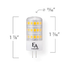 Load image into Gallery viewer, Emeryallen G4 Bi Pin Base 12V Mini LED Bulb - line drawing.
