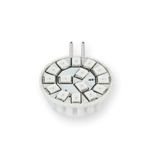 Load image into Gallery viewer, Emeryallen G4 Bi Pin Base 12V Wafer Amber Mini LED Bulb in Detail.
