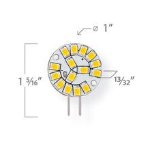 Load image into Gallery viewer, Emeryallen G4 Bi Pin Base 12V Wafer Mini LED Bulb - line drawing.
