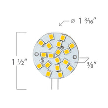 Load image into Gallery viewer, Emeryallen G4 Bi Pin Base 12V Wafer Mini LED Bulb - line drawing.
