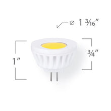 Load image into Gallery viewer, Emeryallen G4 Bi Pin Base Directional COB Mini LED Bulb - line drawing.

