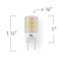 Load image into Gallery viewer, Emeryallen G8 Bi Pin Base 120V Mini LED Bulb - line drawing.
