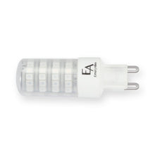 Load image into Gallery viewer, Emeryallen G9 Bi Pin Base 120V Amber Mini LED Bulb in Detail.
