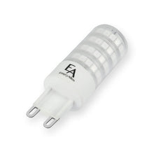 Load image into Gallery viewer, Emeryallen G9 Bi Pin Base 120V Amber Mini LED Bulb in Detail.
