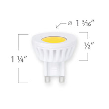 Load image into Gallery viewer, Emeryallen G9 Bi Pin Base 120V Directional COB Mini LED Bulb - line drawing.
