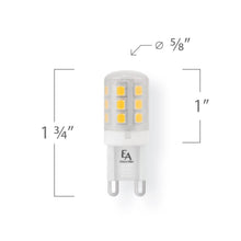 Load image into Gallery viewer, Emeryallen G9 Bi Pin Base 120V Mini LED Bulb - line drawing.
