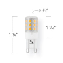 Load image into Gallery viewer, Emeryallen G9 Bi Pin Base 120V Mini LED Bulb - line drawing.
